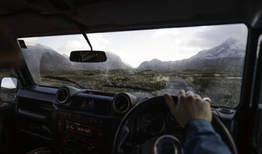 Image of a Driver driving on Rural roads