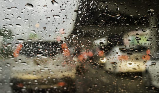 Image of a traffic in rainy day